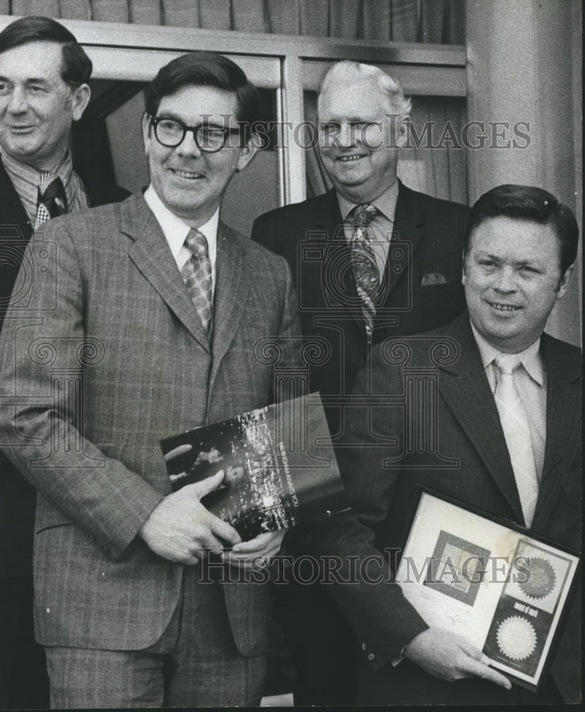 1971, John W. (Doug) Cook, Politician with Colleagues Leave Ceremony - Historic Images