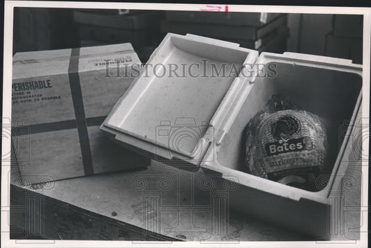 1989, Bates Turkey Farm - Turkey in Cooler - abna25513 - Historic Images