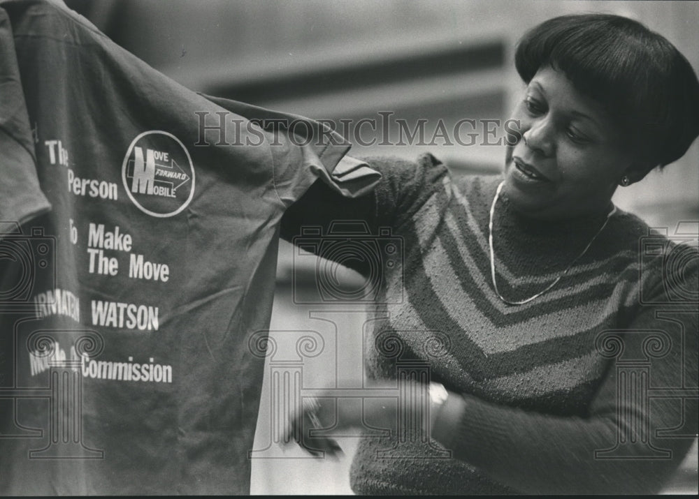 1985 Press Photo Irmatean Watson, Mayoral Candidate, Mobile, Alabama - abna25539 - Historic Images