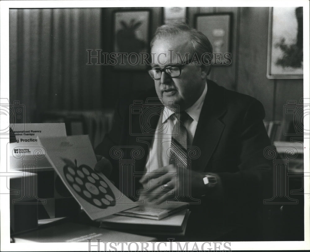 1981, Dr. Eugene Cooper of University of Alabama at desk - abna25638 - Historic Images