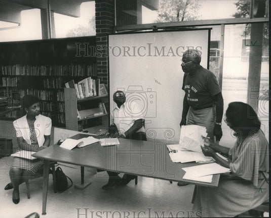 1986, Linda Coleman Listens to Resident at Birmingham Council Meeting - Historic Images