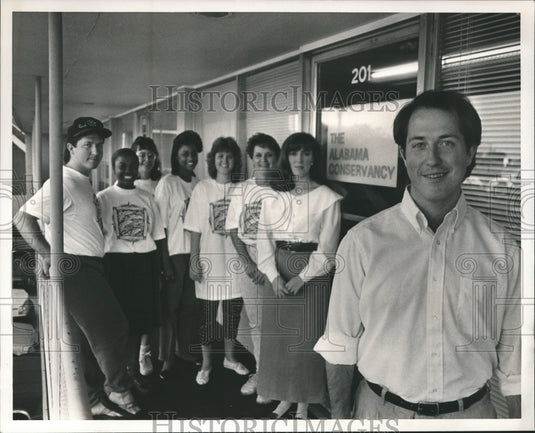 1990, Bat Byington with visitors at The Alabama Conservancy - Historic Images