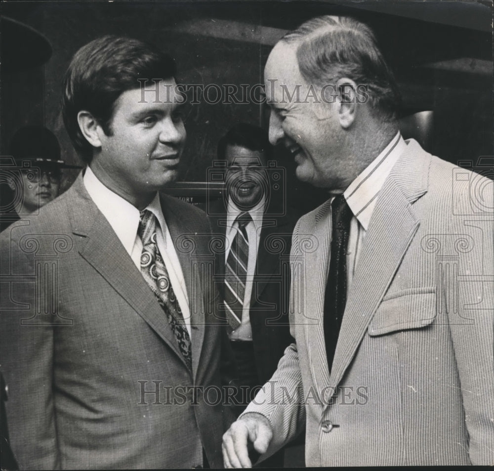 1972 Press Photo Alabama Lieutenant Governor Jere Beasley, Wallace Blount Meet - Historic Images