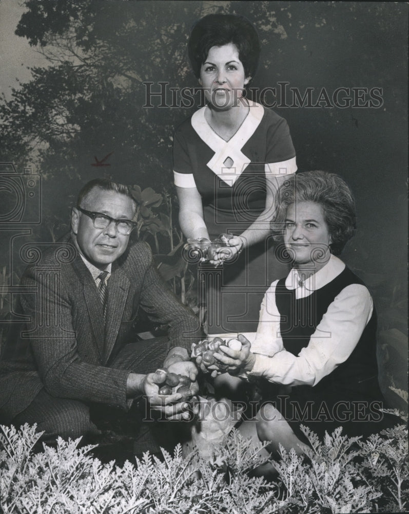 1966 Press Photo Sisterhood of Temple Emanu-El members hold flower bulbs - Historic Images