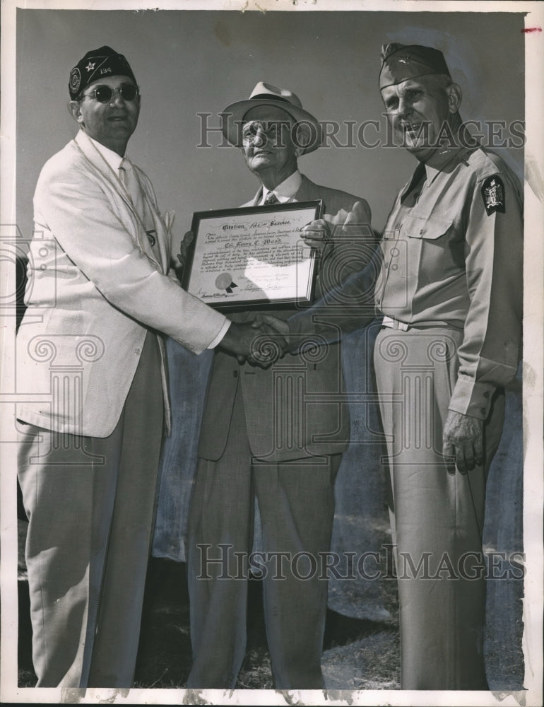 1953 Press Photo Col. Henry Wood honored by American Legion, Birmingham - Historic Images