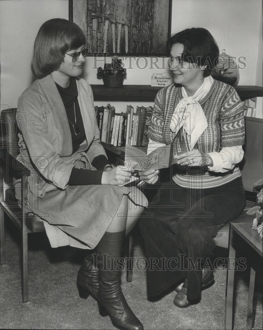 1977, Judy Bretz and Jenny DeBardeleben at NOW Conference, Alabama - Historic Images
