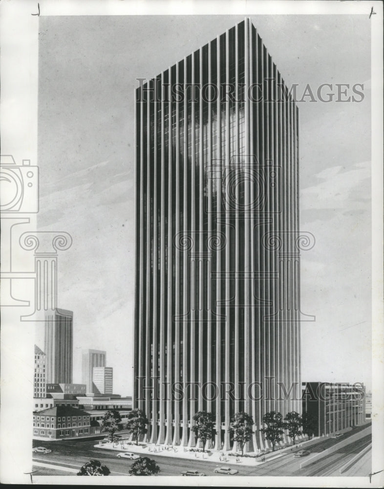 1968 Press Photo Sketch of Daniel Building in Birmingham, Alabama - abna26472 - Historic Images