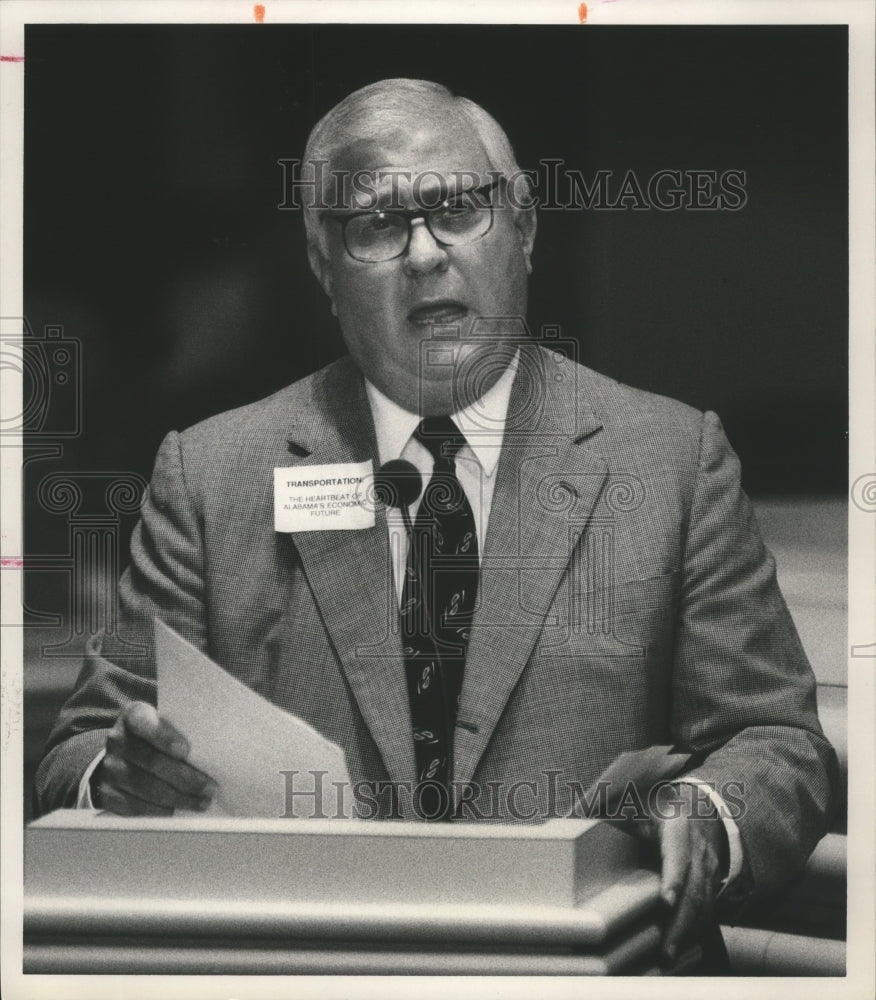 1991 Press Photo Jimmy Clark pleading Highway Bill and Gas Tax at Meeting - Historic Images
