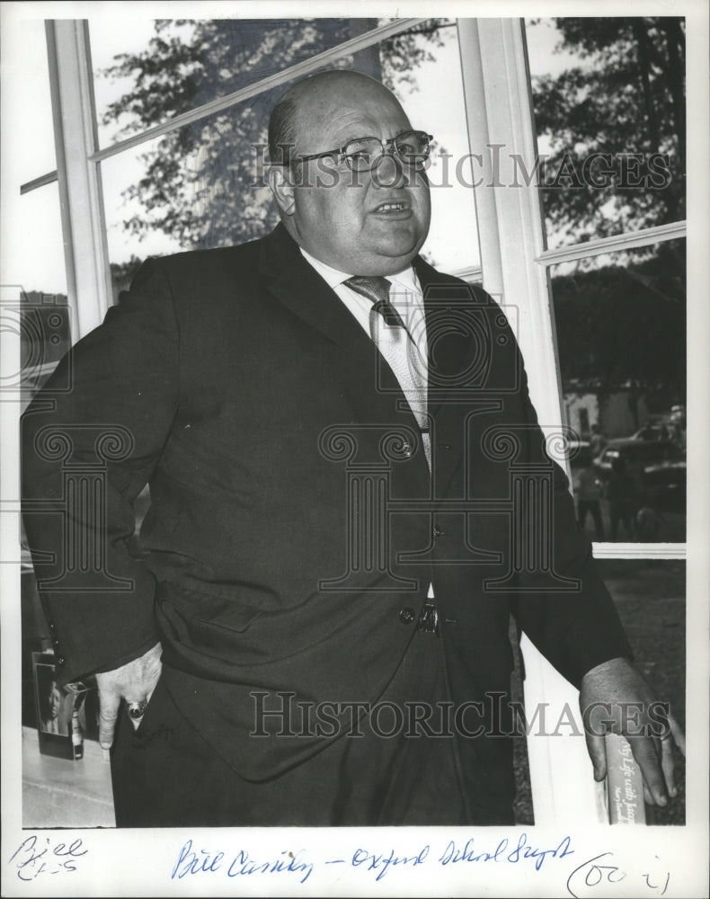 1971 Press Photo Bill Cassidy, Superintendent of Oxford Schools, Board Meeting - Historic Images