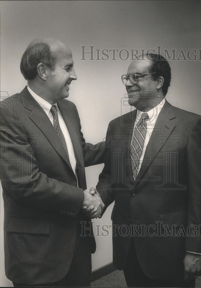 1984 Press Photo Tom Christian, J. Mason Davis - Birmingham Bar Association - Historic Images