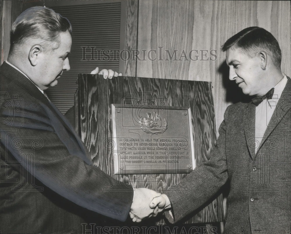 1960, Dr. Joseph Volker, Dental School Dean, Receives Plaque, Alabama - Historic Images