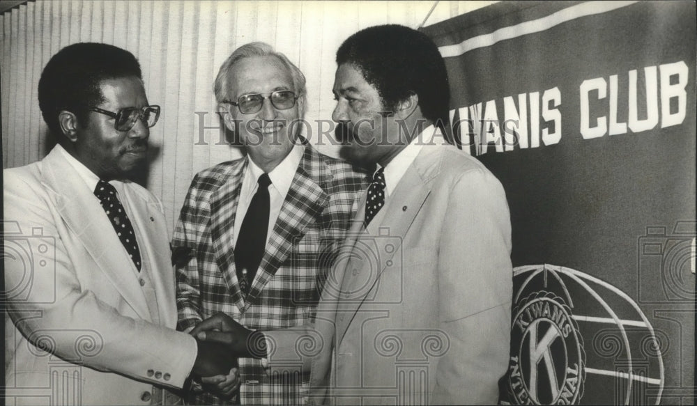 1980 John Williams, Center, Kiwanis Alabama District Governor - Historic Images