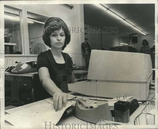 1977, Mrs. Tom Wright, owner of "Daily Home" newspaper - abna26940 - Historic Images