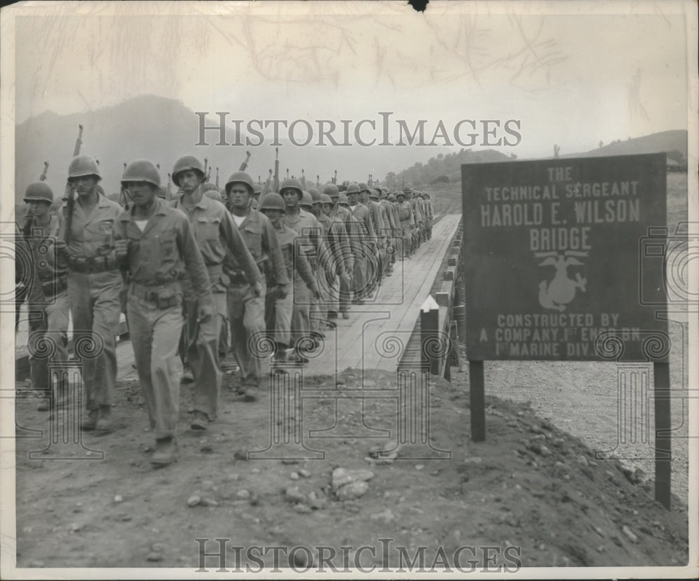 1952 Press Photo Sergeant Harold E. Wilson, United States Army, Bridge named - Historic Images
