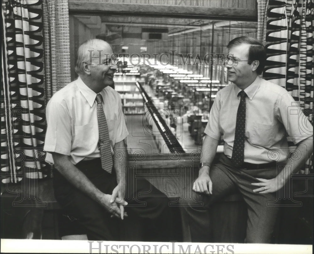 1981, James W. Dewberry, son John, Dewberry Engraving Company - Historic Images