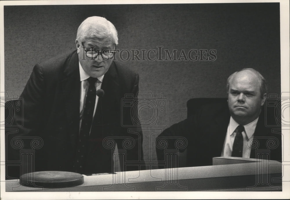 1987 Jimmy Clark, House speaker with Buddy Mitchell - Historic Images