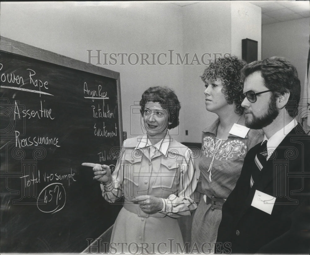 1977, Susan Click, Rape Response Coordinator with Others at Seminar - Historic Images