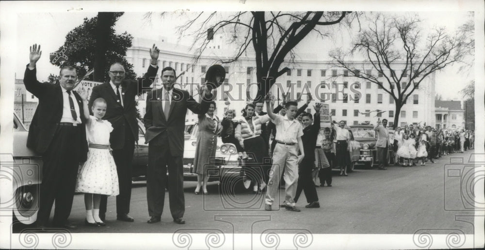 1958 Press Photo Laurie Battle, candidate for governor at Montgomery Rally - Historic Images