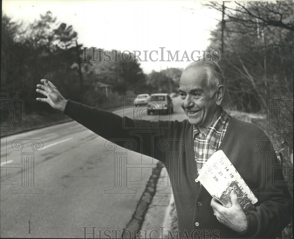 1979, Alfred E. &#39;Happy&#39; Walker, 78, of Homewood waves to Friends - Historic Images