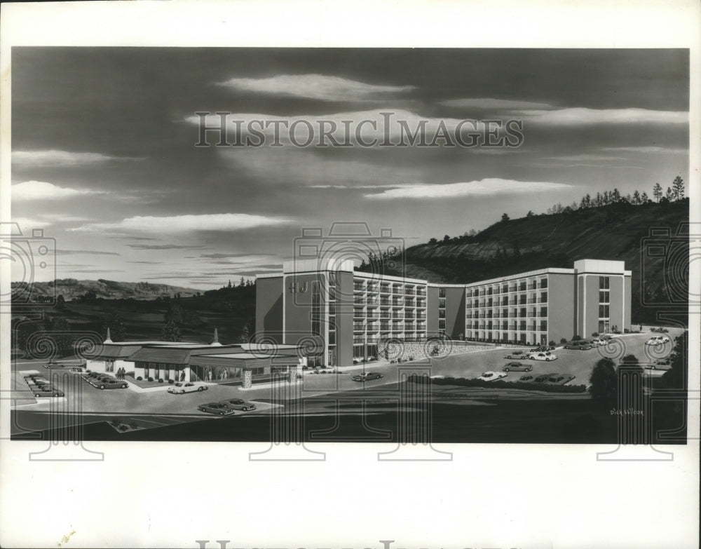 1973 Press Photo Howard Johnson&#39;s Motor Lodge and Restaurant under Construction - Historic Images