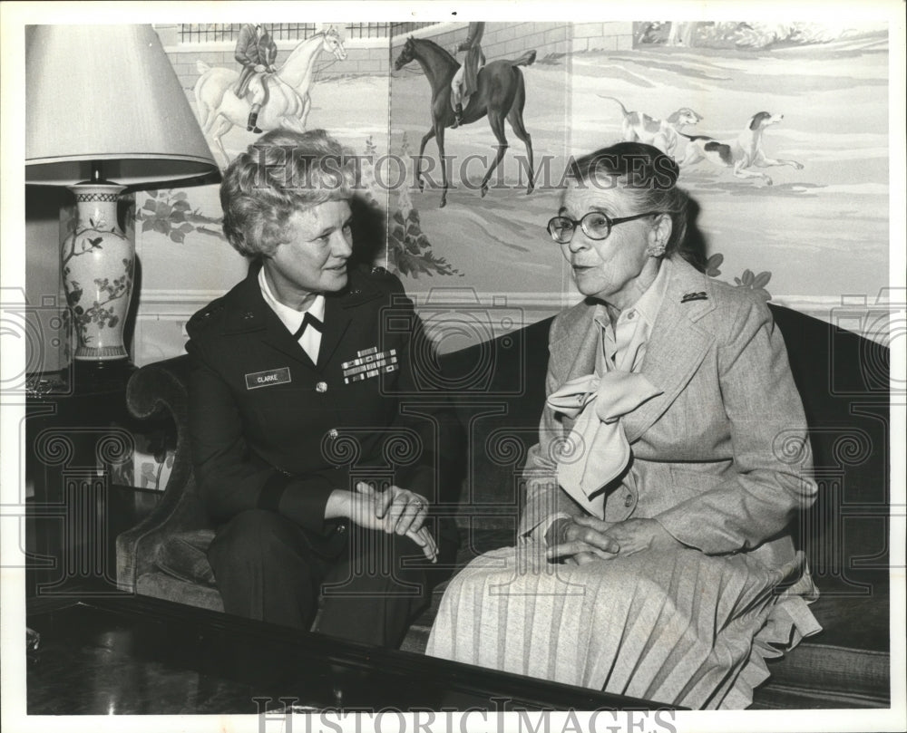 1978 Major General Mary Clarke with Mrs. James Parker in Birmingham - Historic Images