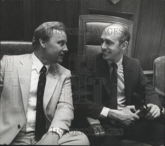 1980 Senator Bobby Denton with Lieutenant Governor George McMillan - Historic Images