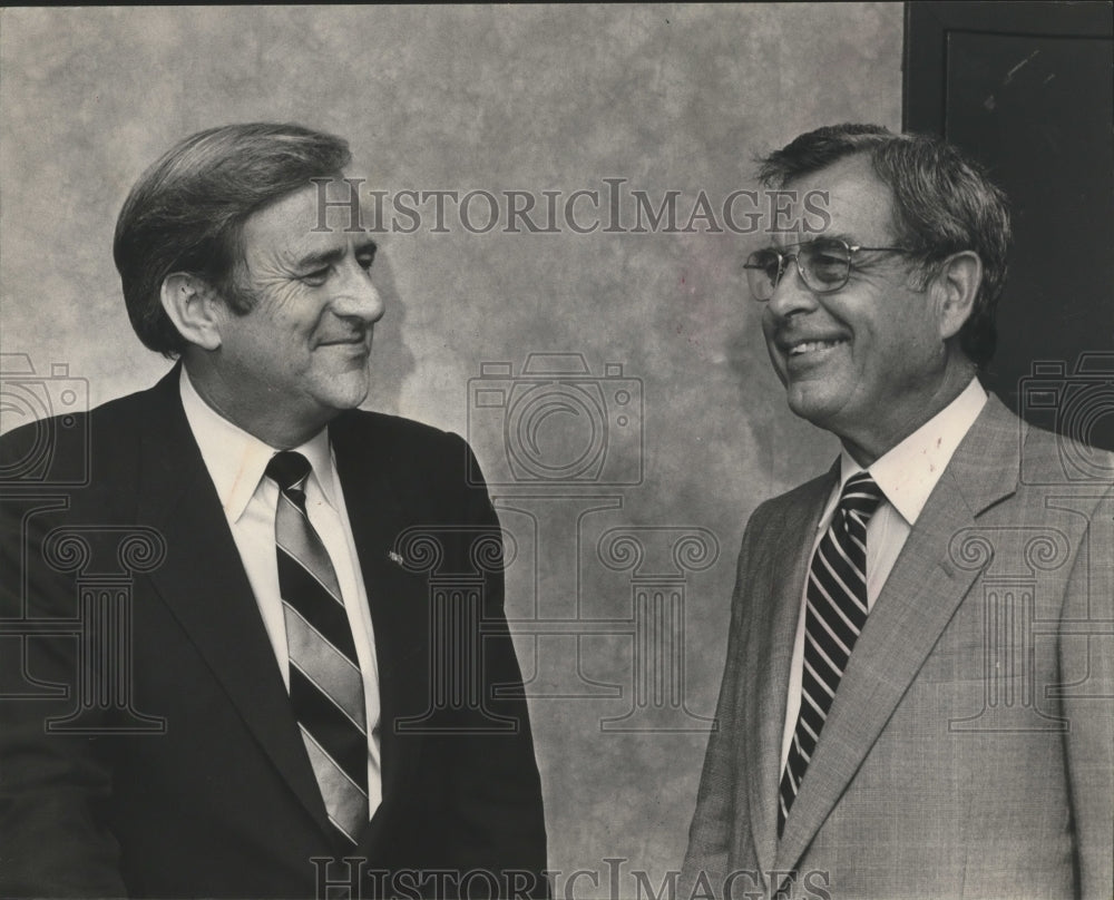 1983 Jeremiah Denton, politician, with Jerry Falwell - Historic Images