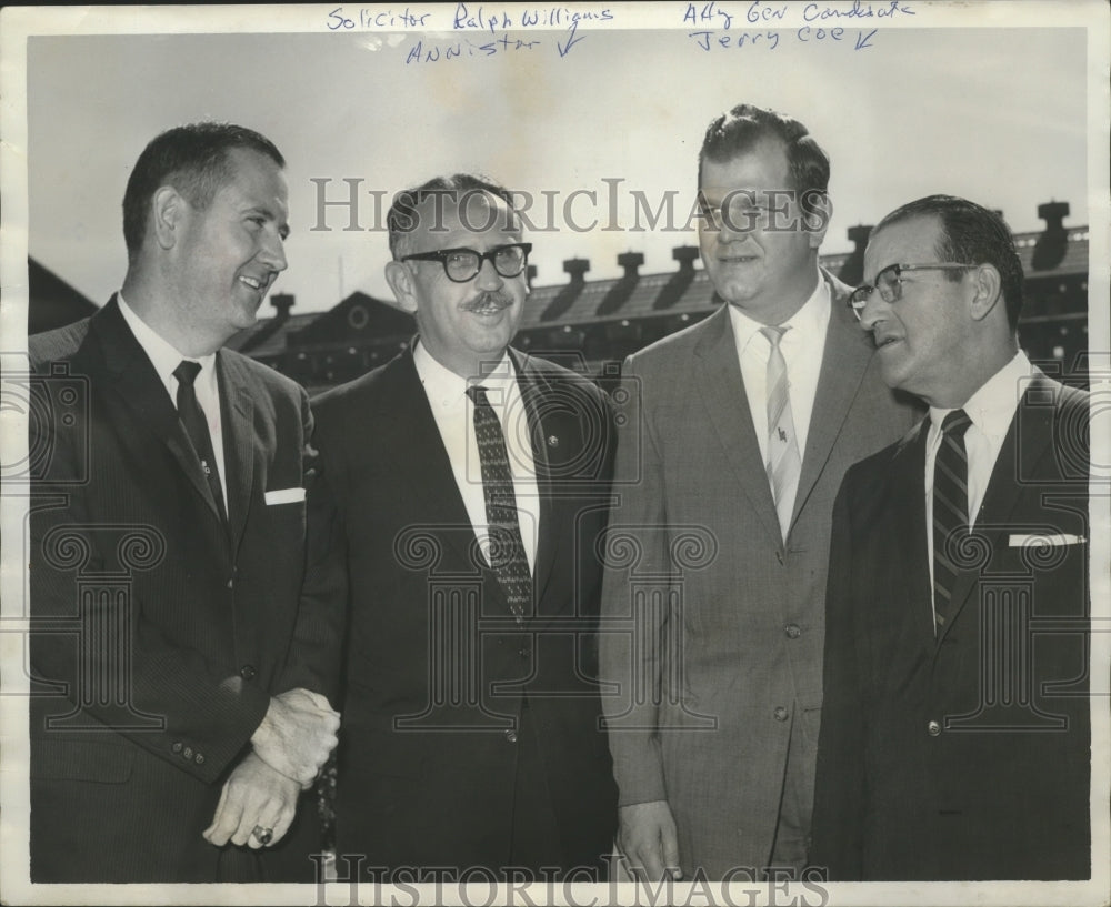 1962 Press Photo Attorney General Jerry Coe, Ralph Williams, solicitor, Alabama - Historic Images