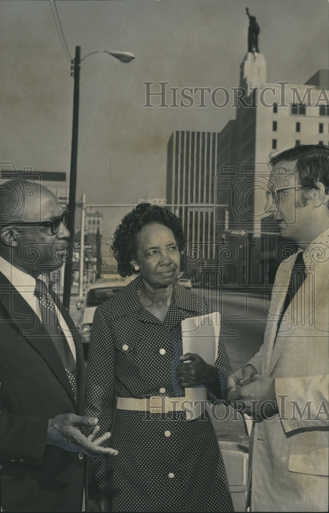 1974, David Tester, Mrs. Bessie Estell and Doctor Edward A. Freeman - Historic Images