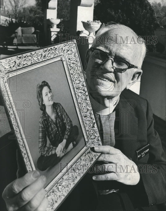 1976, Reverend Robert C. Fletcher of Birmingham holds an old picture - Historic Images