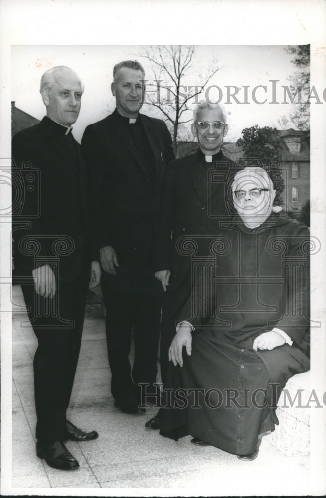 1972 Press Photo Fathers Aloysius Plaisance, Claude Saint Germaine, Others - Historic Images