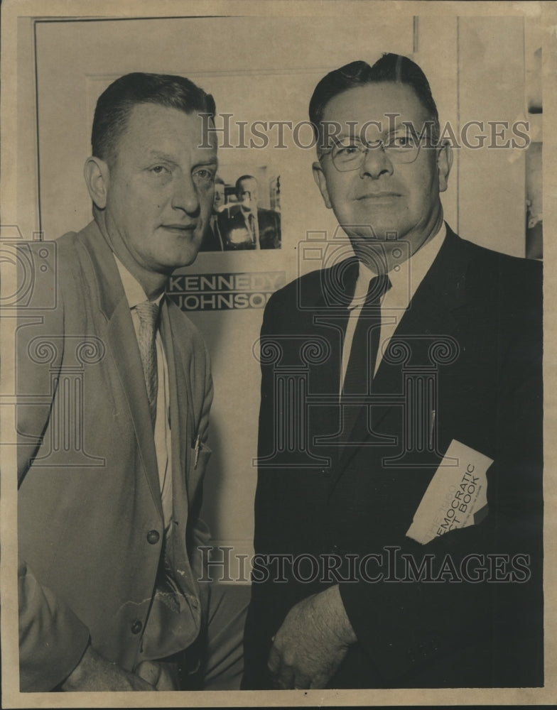 1961 Press Photo Richmond Flowers, Politician &amp; Frank Crowley Probate Judge, AL - Historic Images