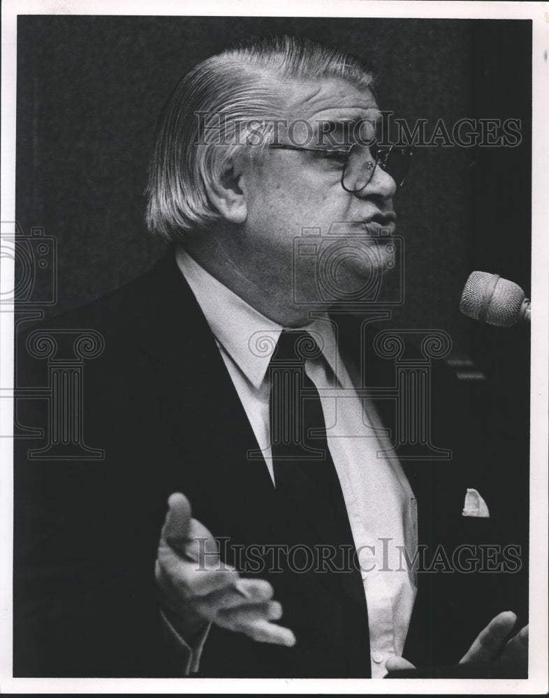 1986 Press Photo Chriss Doss at Debate with John Katopodis, Alabama - abna27793 - Historic Images