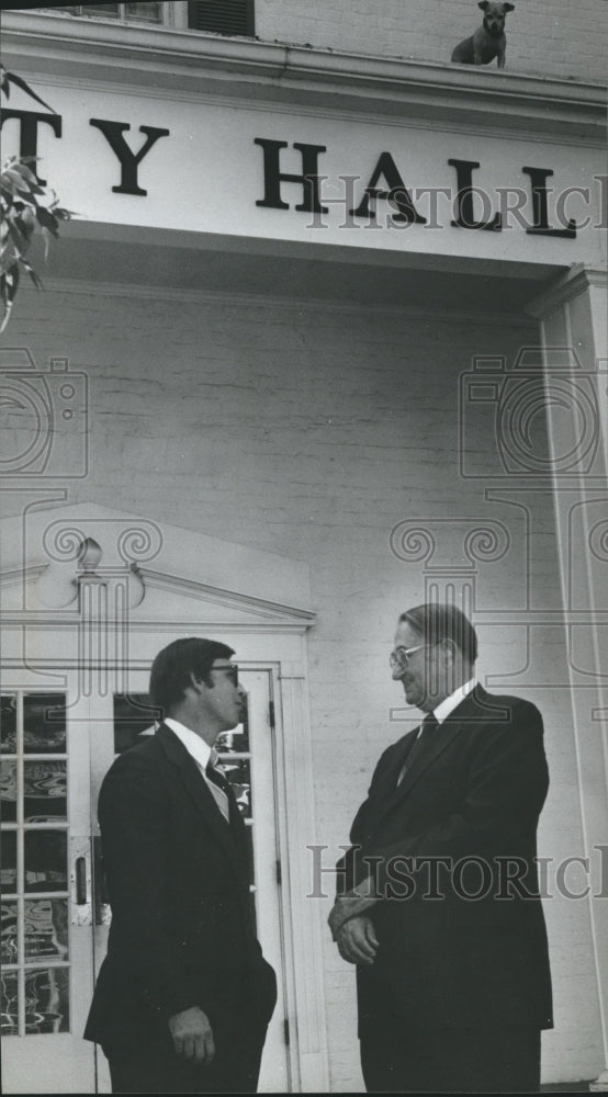 1980 Former State Senator Edward O. Eddins, Mayor Hugh Allen and Dog - Historic Images