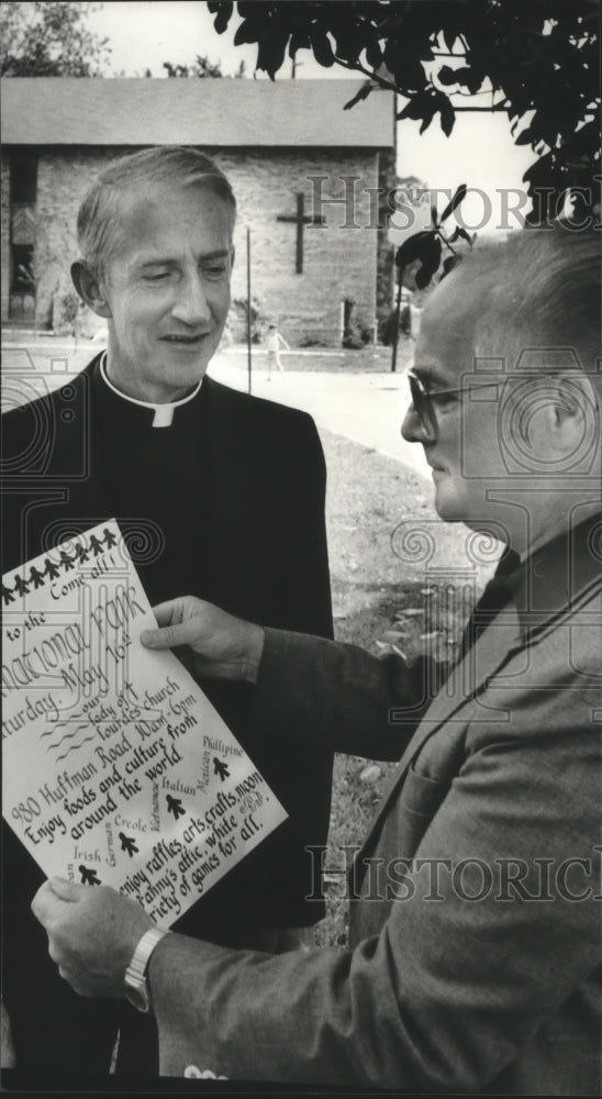 1981 Reverend Paul J. Donnelly, Clergyman, and Gene Baker - Historic Images
