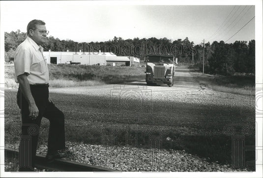 1991, Jud Estes looks over Trussville Industrial Park site - Historic Images