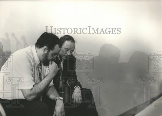 1986, Baxley's lawyers waiting for panel's decision in election - Historic Images