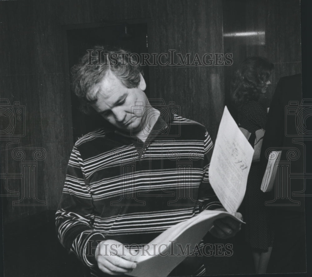 1981 Glenn D. Durham at George's Place Reviewing Paperwork - Historic Images