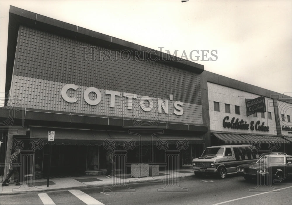 1985 Press Photo Cotton&#39;s, an old style department store in Ensley, Alabama - Historic Images