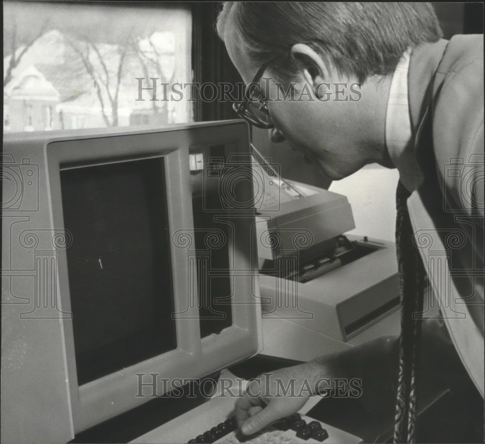 1980, Greater Birmingham Ministries&#39; Dick Duncan Works With Processor - Historic Images