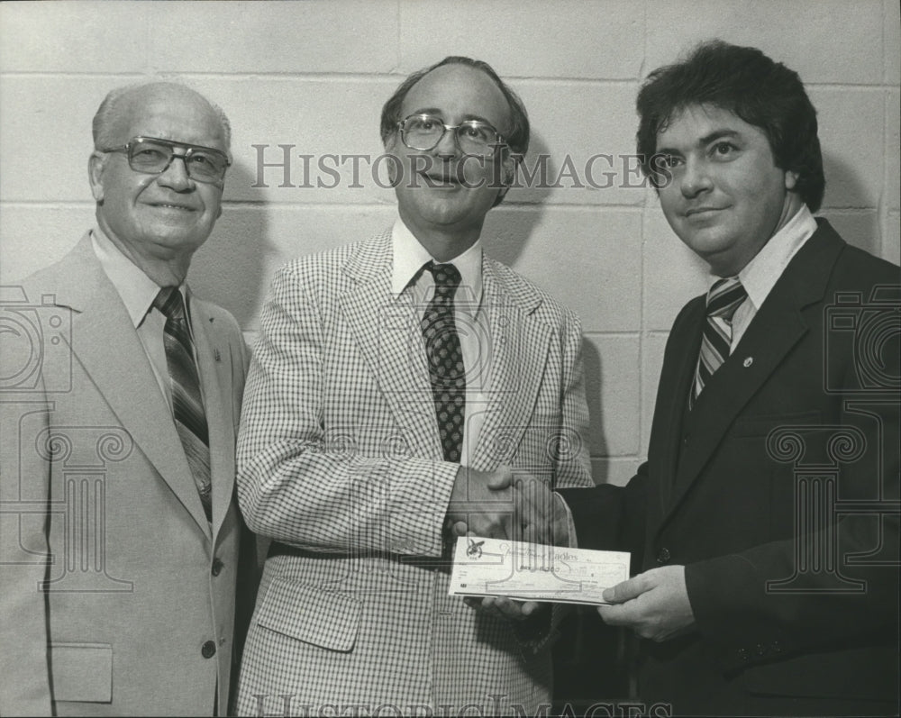 1981 Eagles Fraternal Order Gives Donation to Cancer Center, Alabama - Historic Images