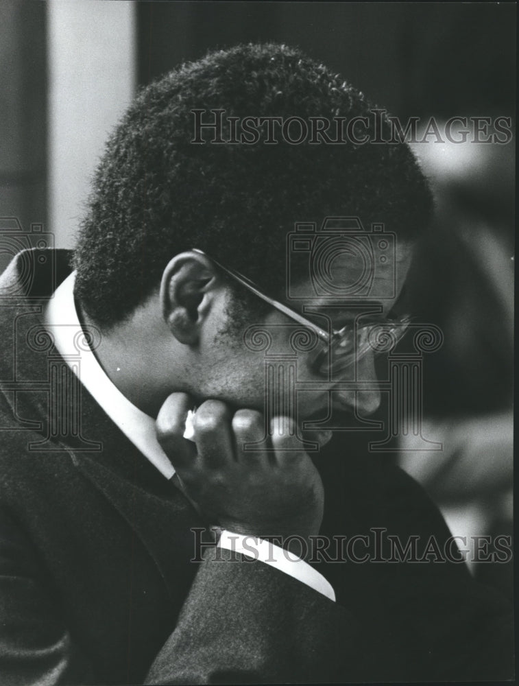 1982, City Councilman William Bell listens - abna28814 - Historic Images