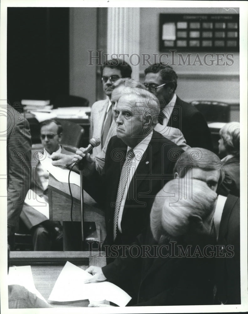 1982, Senator Dewey White of Mountain Brook during Committee Hearing - Historic Images