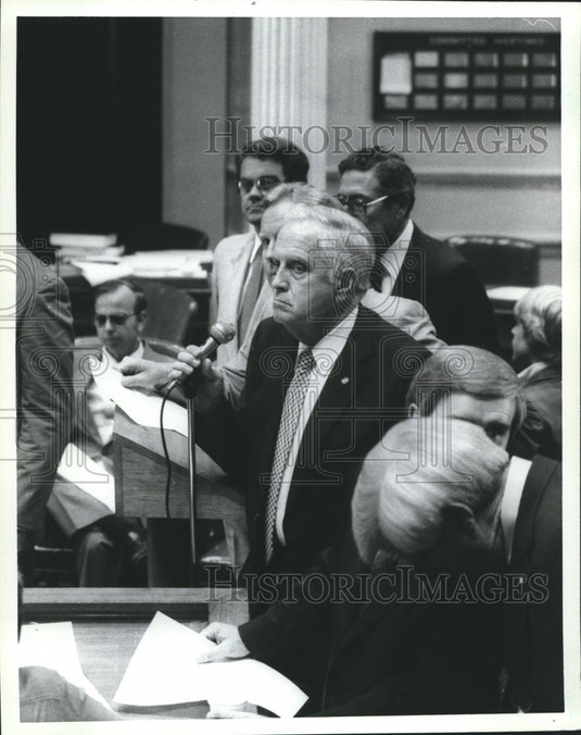 1982, Senator Dewey White of Mountain Brook during Committee Hearing - Historic Images