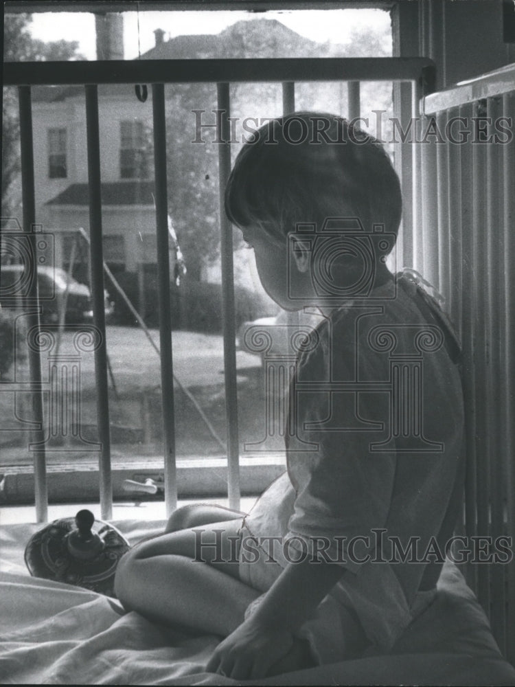 1957, Birmingham, Alabama Children&#39;s Hospital Patient looks out - Historic Images