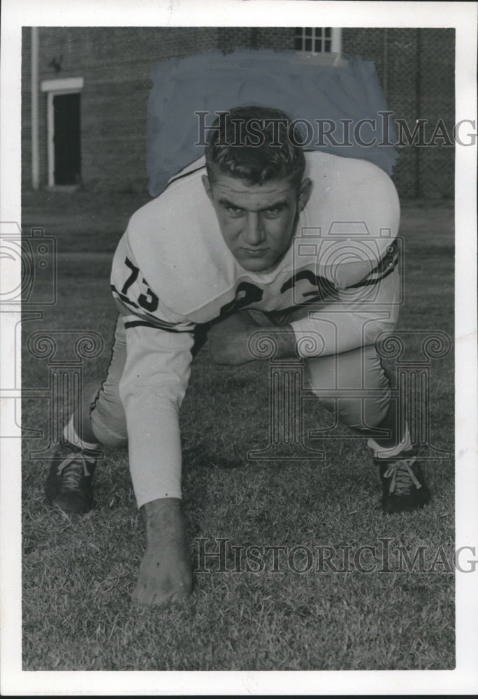 1960 Press Photo Greensboro football player Chris Vaughan on field - abna28996 - Historic Images