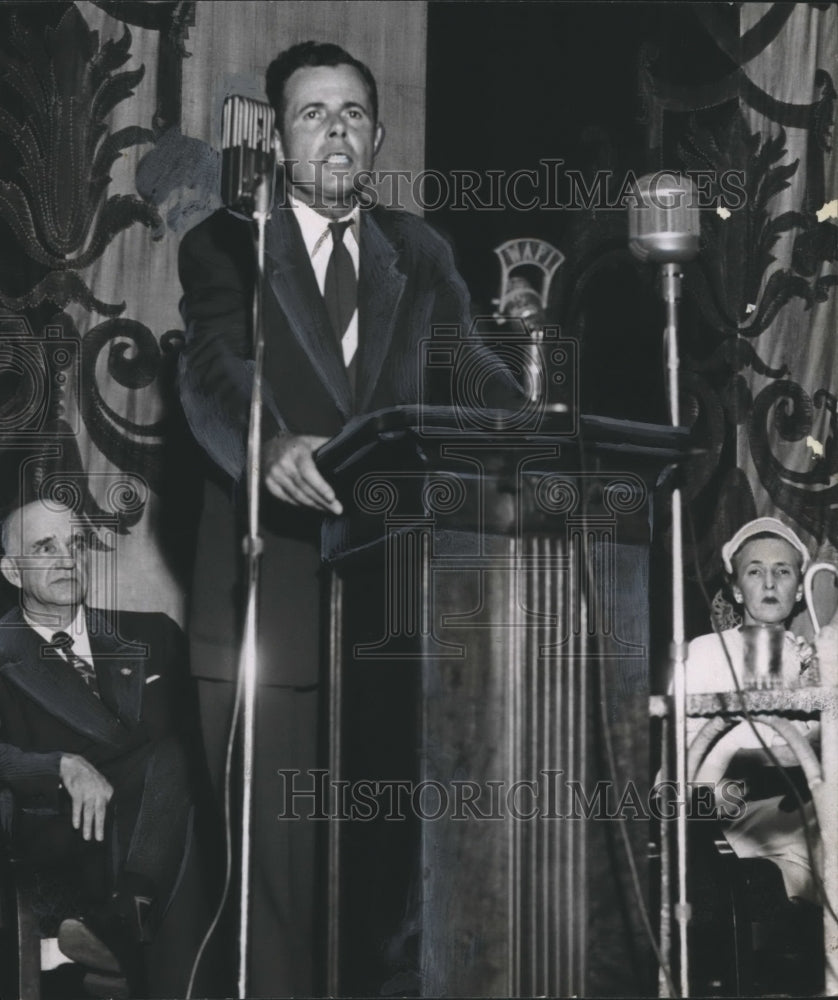 1954, Politician Claude O. Verdaman, Others at Temple Theater Event - Historic Images