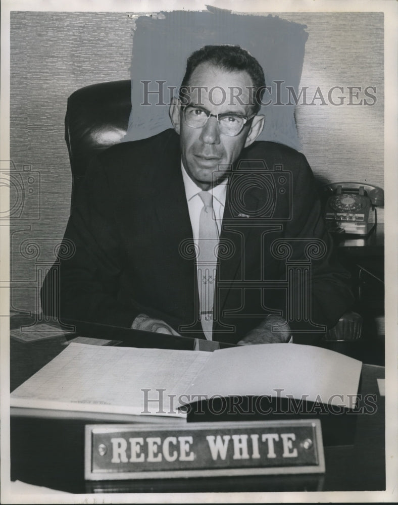 1960 Press Photo Reese White, Manager of the State Insurance Fund - abna29353 - Historic Images