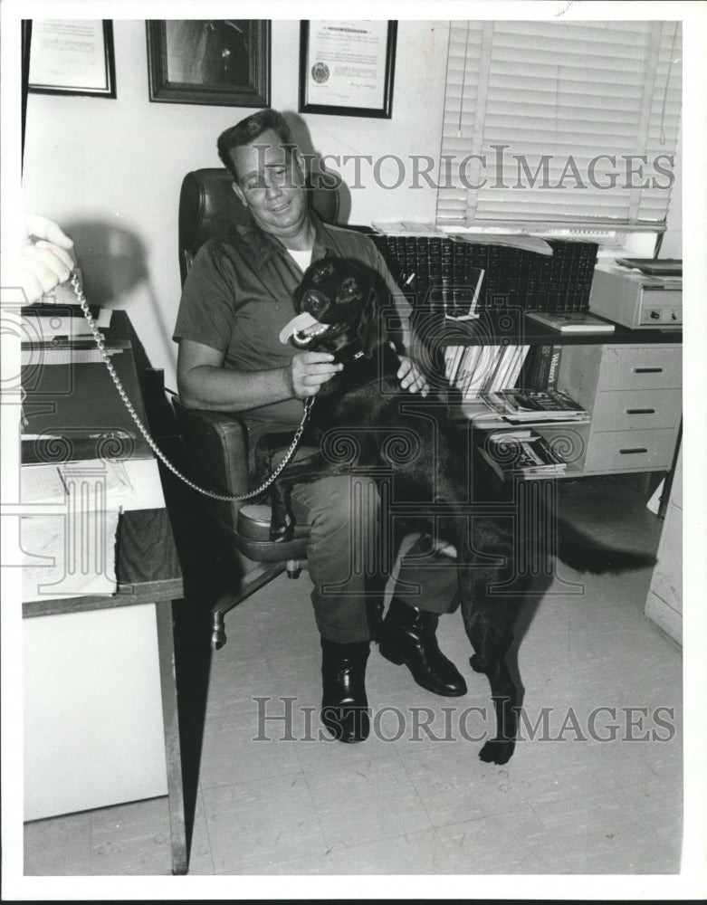 1980, Doug Whittle, Geneva County Sheriff and Bucky, his dog - Historic Images