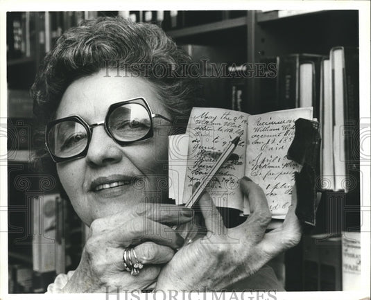 1979, Jane Culbreth researching Leeds history, City Council Member - Historic Images